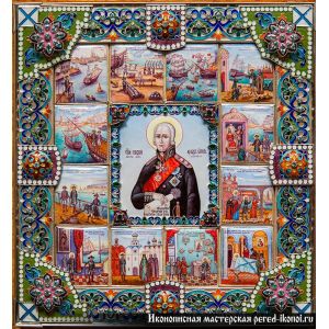 Ювелирная икона Святой праведный Федор Ушаков с житием