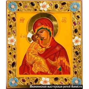 Ювелирная икона Владимирской Божьей матери
